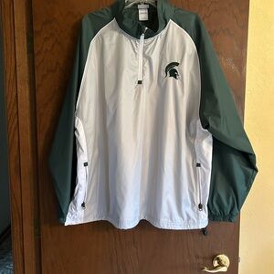 Michigan State Spartans Green and White Windbreaker Jacket